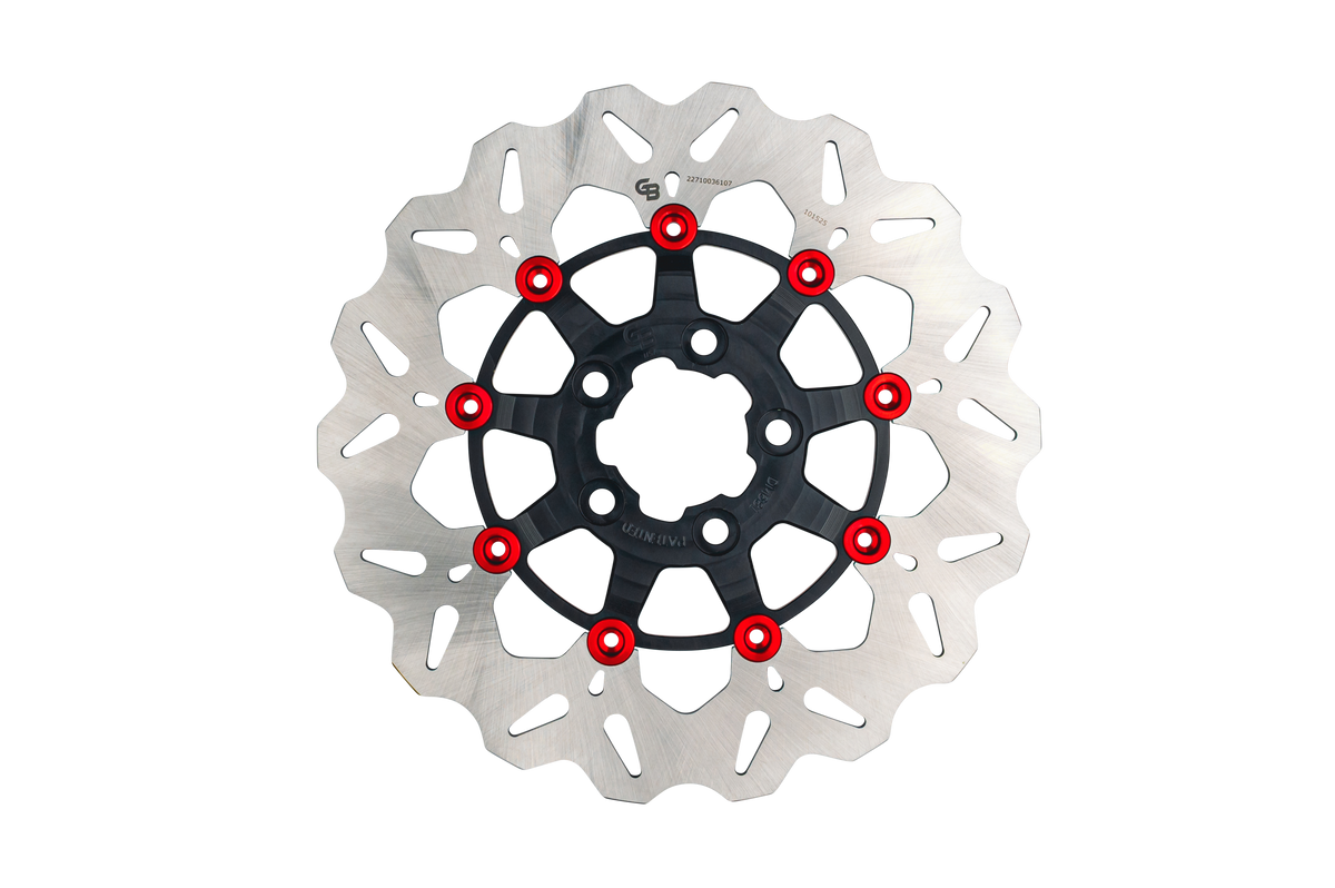 Gbrakes Rotor 11.8" Floating Wave RR Black/RED Buttons (GBDU075)