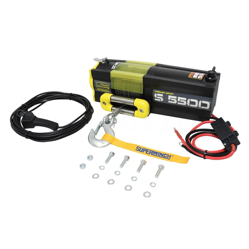 Cabrestante Superwinch S5500 de 5500 libras, 12 V CC, 7/32 in x 60 ft, cable de acero