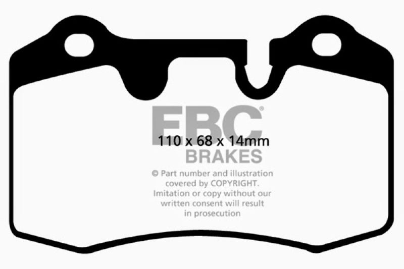 Pastillas de freno traseras EBC 04-12 Aston Martin DB9 5.9 Yellowstuff