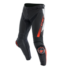 Cargar imagen en el visor de la galería, Dainese Super Speed Perforated Leather Pants Black/White/Red-Fluorescent Size - 50