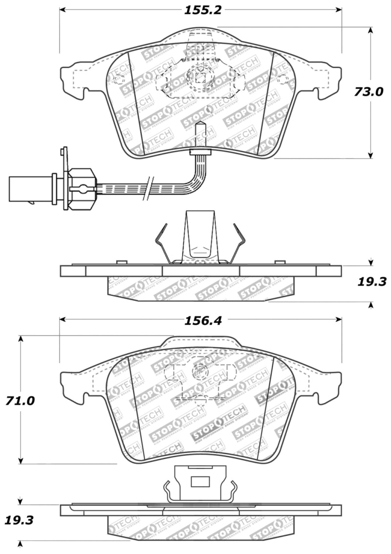 StopTech Performance Front Brake Pads — Fits 2007-2013 Mazda 3