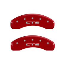 Cargar imagen en el visor de la galería, Cubiertas de pinza MGP 4 con grabado en cursiva delantera/grabado Cadillac trasero CTS Acabado rojo plateado