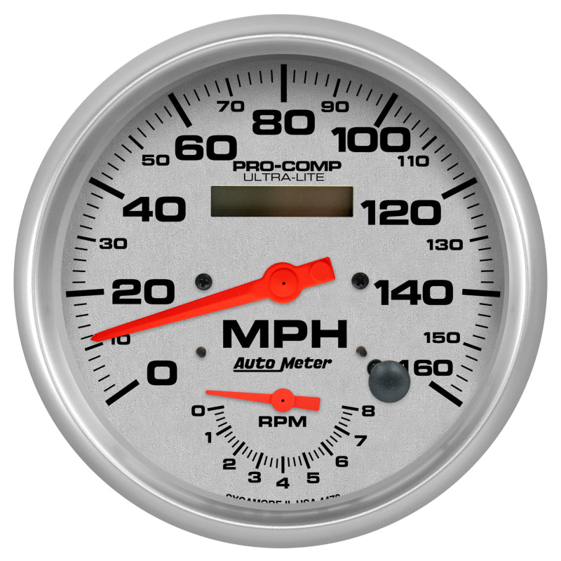 AutoMeter Ultra-Lite 5in. 160mph/8k RPM Electric Program Tach/Speedo Gauge