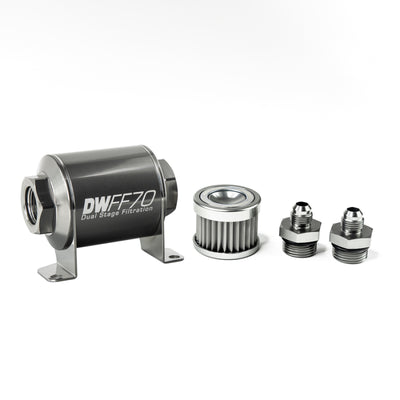 DeatschWerks Inline Fuel Filter 6AN 5 Micron Housing Kit — Universal Performance Fuel System