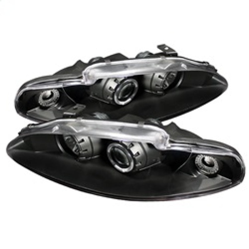 Faros delanteros de proyector Spyder Mitsubishi Eclipse 95-96 LED Halo negro alto H1 bajo H1 PRO-YD-ME95-HL-BK