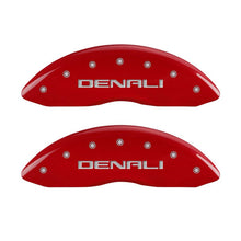 Cargar imagen en el visor de la galería, Cubiertas de pinza MGP 4 grabadas delanteras y traseras Acabado en rojo Denali plateado