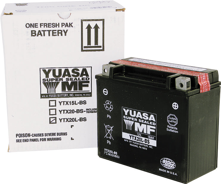 Yuasa Battery YTX20L-BS Maintenance Free (YUAM320BS)