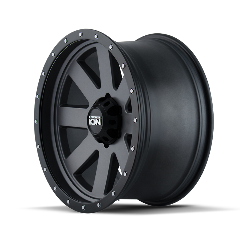 ION Type 134 20x9 / 5x150 BP / 18mm Offset / 110mm Hub Matte Gunmetal/Black Beadlock Wheel