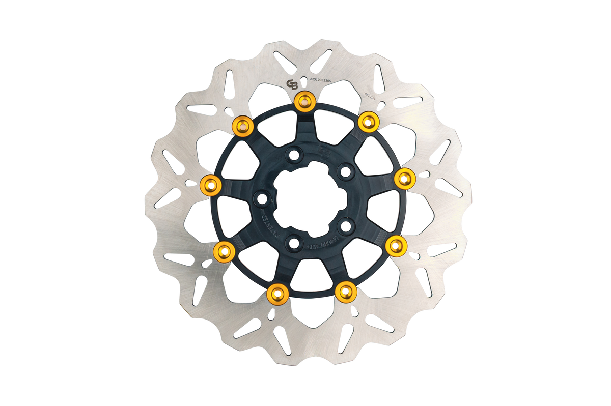 Gbrakes Rotor 11.5" Floating Wave FR Black/Gold Buttons (GBDU078)