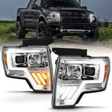 Cargar imagen en el visor de la galería, ANZO 2009-2013 Ford F-150 Projector Light Bar G4 Switchback H.L. Chrome Amber