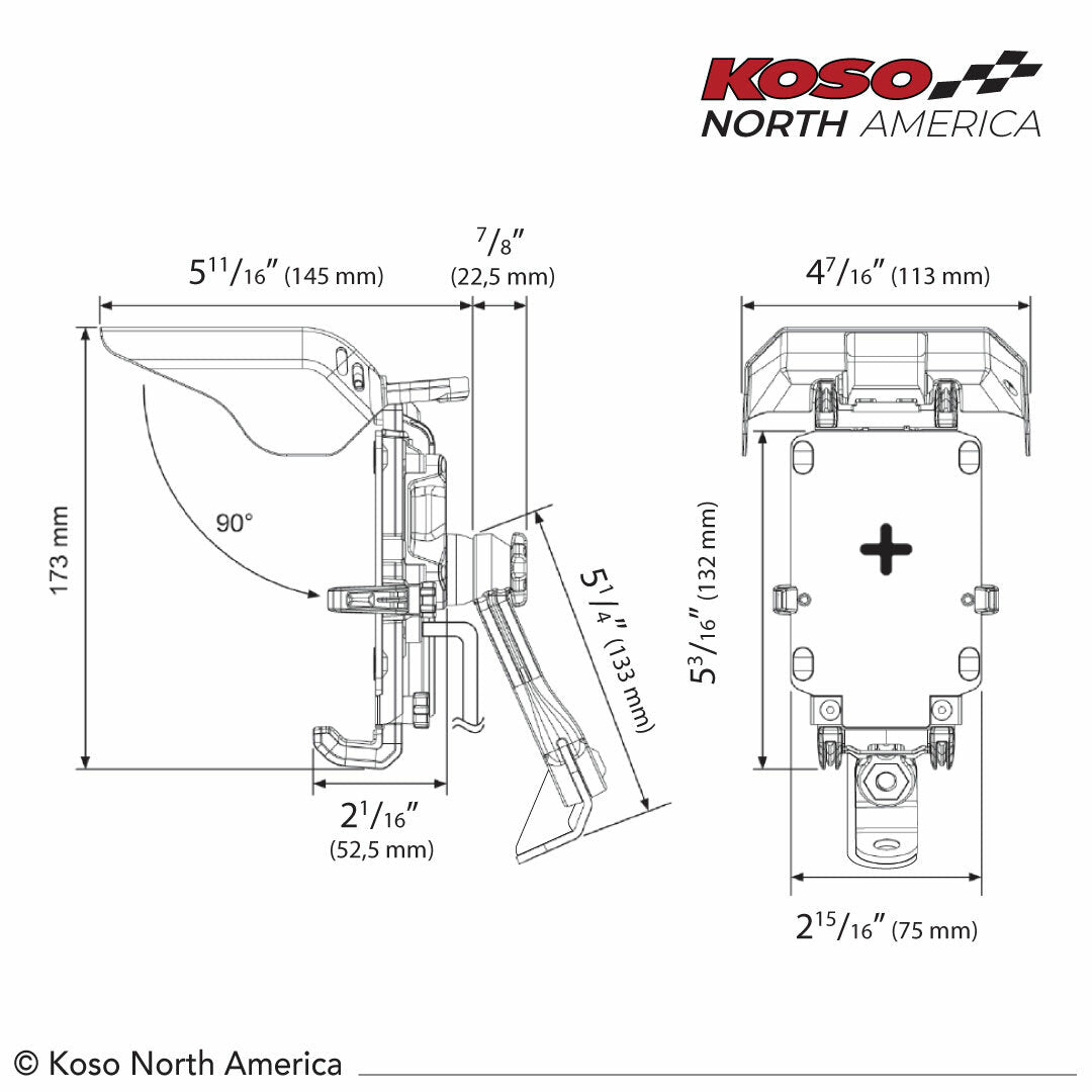 KOSO Armor Charger Phone Mount w/Visor Black (QR005000)