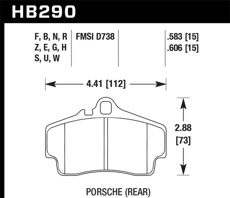 Hawk 98-08 Porsche 911 Rear ER-1 Brake Pad Set