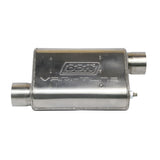 UNIVERSAL 2-1/2 VARITUNE ADJUSTABLE MUFFLER DOUBLE OFFSET (439 STAINLESS).