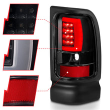 Cargar imagen en el visor de la galería, ANZO 1994-2001 Dodge Ram 1500 LED Taillights Plank Style Black w/Clear Lens