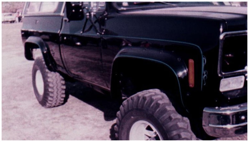 Guardabarros trasero estilo Bushwacker 75-80 Chevy K10 Suburban, 2 piezas, color negro