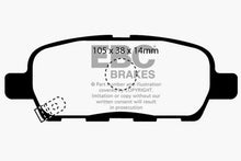 Cargar imagen en el visor de la galería, EBC 08-13 Infiniti EX35 3.5 Greenstuff Rear Brake Pads