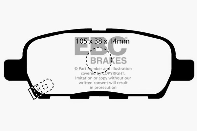 Pastillas de freno traseras EBC 08-13 Infiniti EX35 3.5 Redstuff