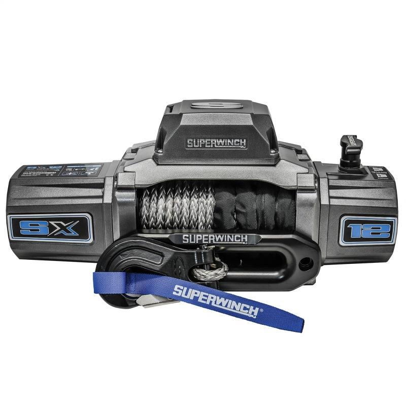 Superwinch 12000 LBS 12V DC 3/8in x 80ft Synthetic Rope SX 12000SR Winch - Graphite