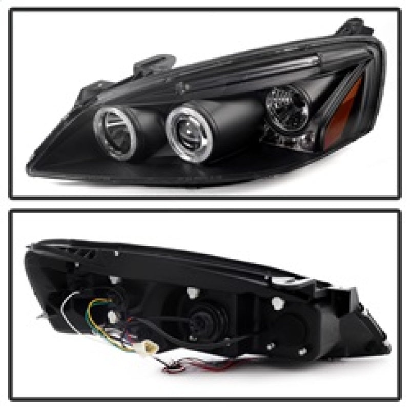 Faros delanteros de proyector LED Halo LED Blk Spyder Pontiac G6 2/4DR 05-08 PRO-YD-PG605-HL-BK