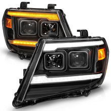 Cargar imagen en el visor de la galería, ANZO 09-20 Nissan Frontier Black Projector Plank Style DRL w/ Switchback &amp; Sequential LED DRL