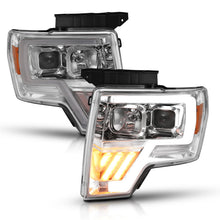 Cargar imagen en el visor de la galería, ANZO 2009-2014 Ford F-150 Projector Headlight Chrome Amber