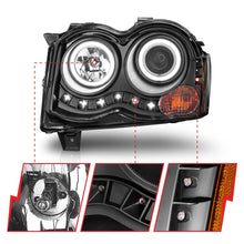 Cargar imagen en el visor de la galería, ANZO 2008-2010 Jeep Grand Cherokee Projector Headlights w/ Halo Black (CCFL)