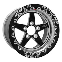 Cargar imagen en el visor de la galería, Weld S71 15x10.33 / 5x4.5 BP / 6.5in. BS Black Wheel (Medium Pad) - Black Single Beadlock MT