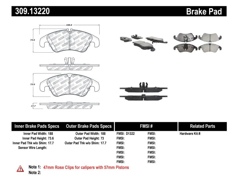 StopTech Performance 08-14 Audi A4 / A5 / 10-13 S4 / 08-12 S5 Front Brake Pads