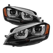 Cargar imagen en el visor de la galería, Spyder Volkswagen Golf VII 14-16 Projector Headlights DRL LED Blk Stripe Blk PRO-YD-VG15-BLK-DRL-BK