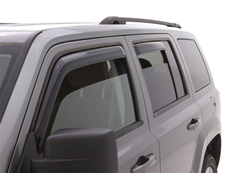 Deflectores de ventana delantera y trasera en canal Ventvisor AVS 07-18 Jeep Patriot, 4 piezas, color humo