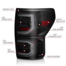 Cargar imagen en el visor de la galería, ANZO 2007-2013 Toyota Tundra LED Taillights Plank Style Black w/Smoke Lens