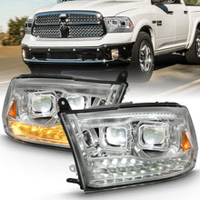 Cargar imagen en el visor de la galería, ANZO 2009-2018 Dodge Ram 1500 Led Projector Plank Style Switchback H.L Halo Chrome Amber (OE Style)