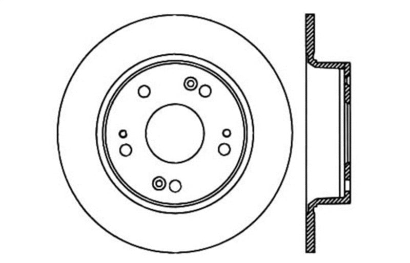 Rotor trasero derecho ranurado y perforado StopTech 09-10 Acura TSX / 08-10 Honda Accord Coupe/05-10 Sedán