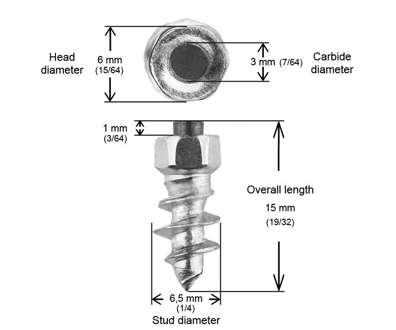 Igrip 15MM Standard Screw Studs QTY 100 (ST-15100)