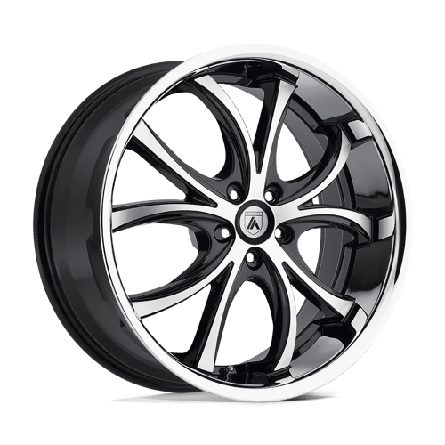 Asanti Black AB8 22x10 5x120 Machined Face Stainless Lip Wheel — Fits BMW & Luxury