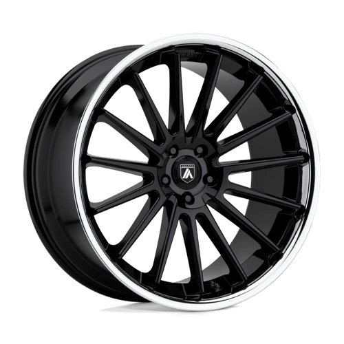 Asanti Black AB24 20x10.5 5x114.3 Gloss Black Wheel with Chrome Lip 38mm Offset