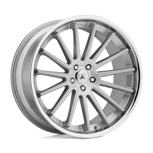 Asanti Black AB24 20x10.5 5x112 Brushed Silver Chrome Lip +38mm Wheel — Refined Performance Stance
