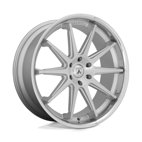 Asanti Black AB29 24x10 6x135 Brushed Silver Chrome Lip Wheel — 30mm Offset