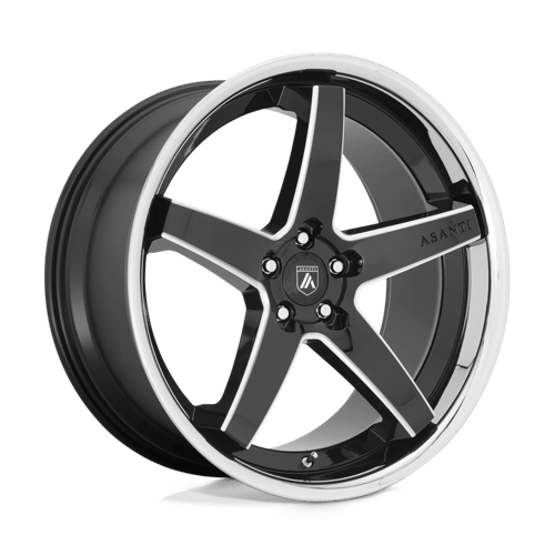 Asanti Black AB31 20x10.5 5x4.5 Gloss Black Milled Chrome Lip Wheel 38mm Offset