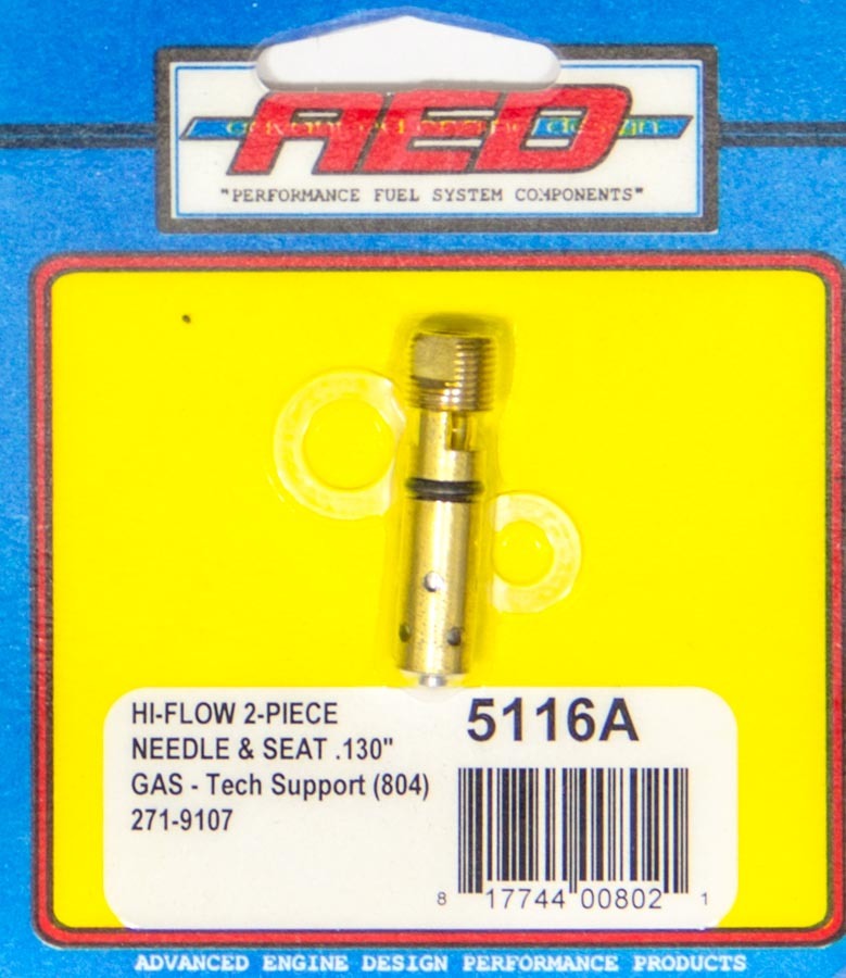 Advanced Engine Design .130 Bottom Feed Hi-Flow Needle & Seat - Each