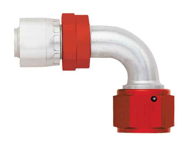 Red & Silver Alum 90° Startlite Crimp Fitting