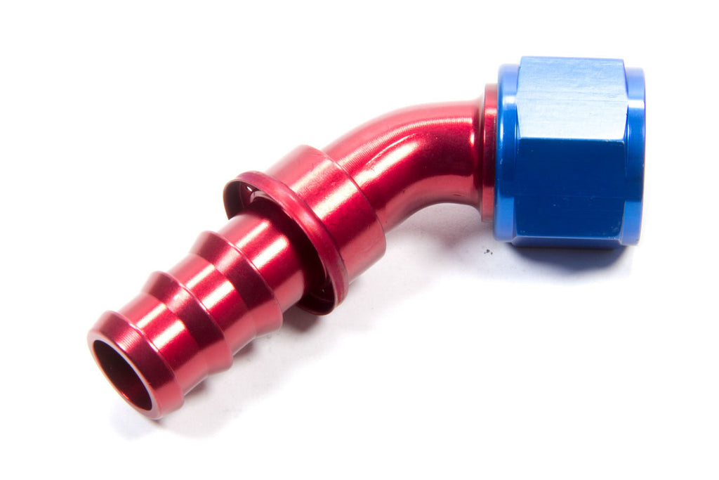 Degree Socketless Hose End Fitting, Aluminum Blue/Red Anodized