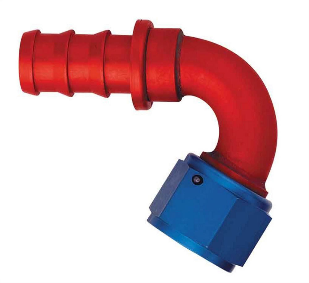 Deg. Socketless AQP Hose End Fitting (Aluminum, Blue/Red Anodized)