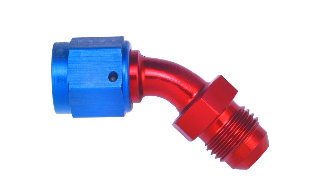 Male Aluminum Fitting, Blue/Red Anodized