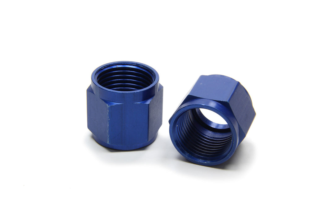 Aluminum Tube Nut Set #10 for 5/8" Tubing - Blue Anodized (Pair)