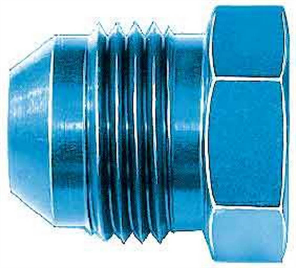 Blue Anodized Aluminum Flare Hex Plug