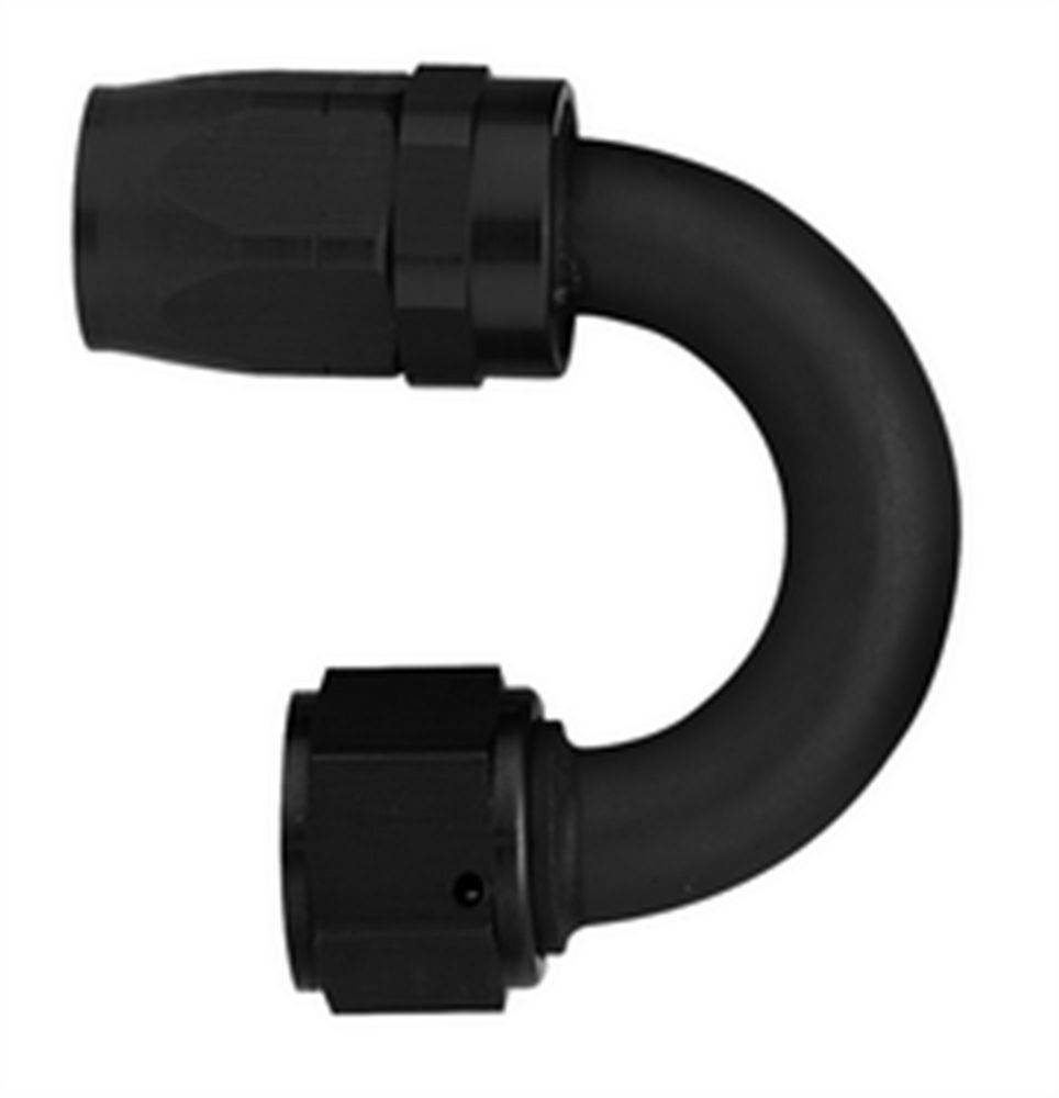 Aeroquip #6 180 Deg Hose End Black