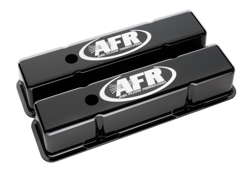 Air FLow Research SBC Tall Alum Valve Cvr Black w/AFR Logo