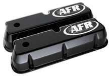 Load image into Gallery viewer, Air FLow Research SBF Tall Alum Valve Cvr Black w/AFR Logo