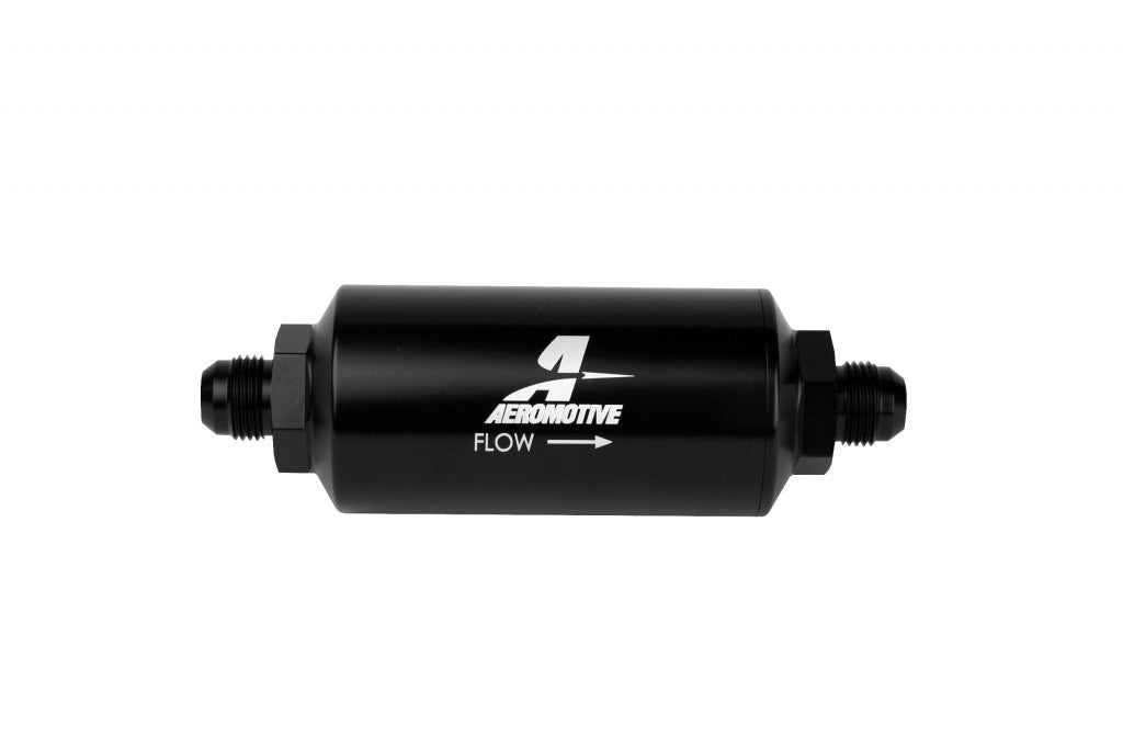 Aeromotive Fuel System 8an Inline Fuel Filter 10 Micron 2in OD Black